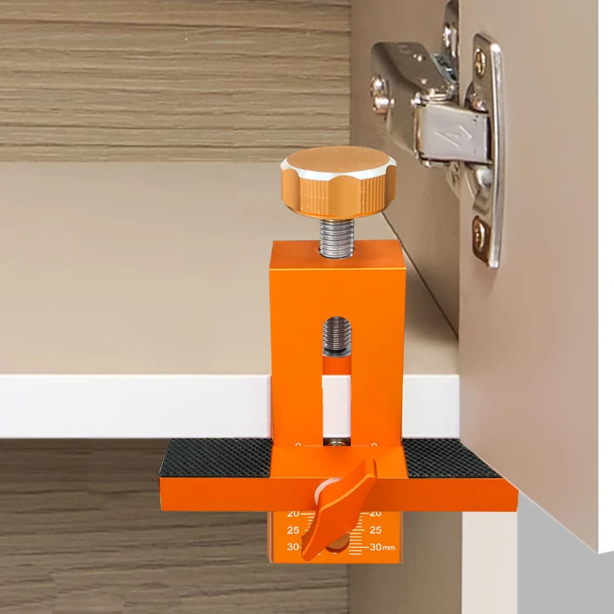 Jig Pemasangan Pintu Kabinet Kerja Kayu Boleh Laras, 7-40mm