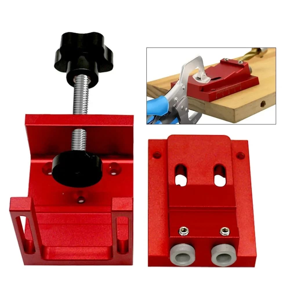 Kit Jig Lubang Saku Boleh Laras dengan Panduan Gerudi 9mm
