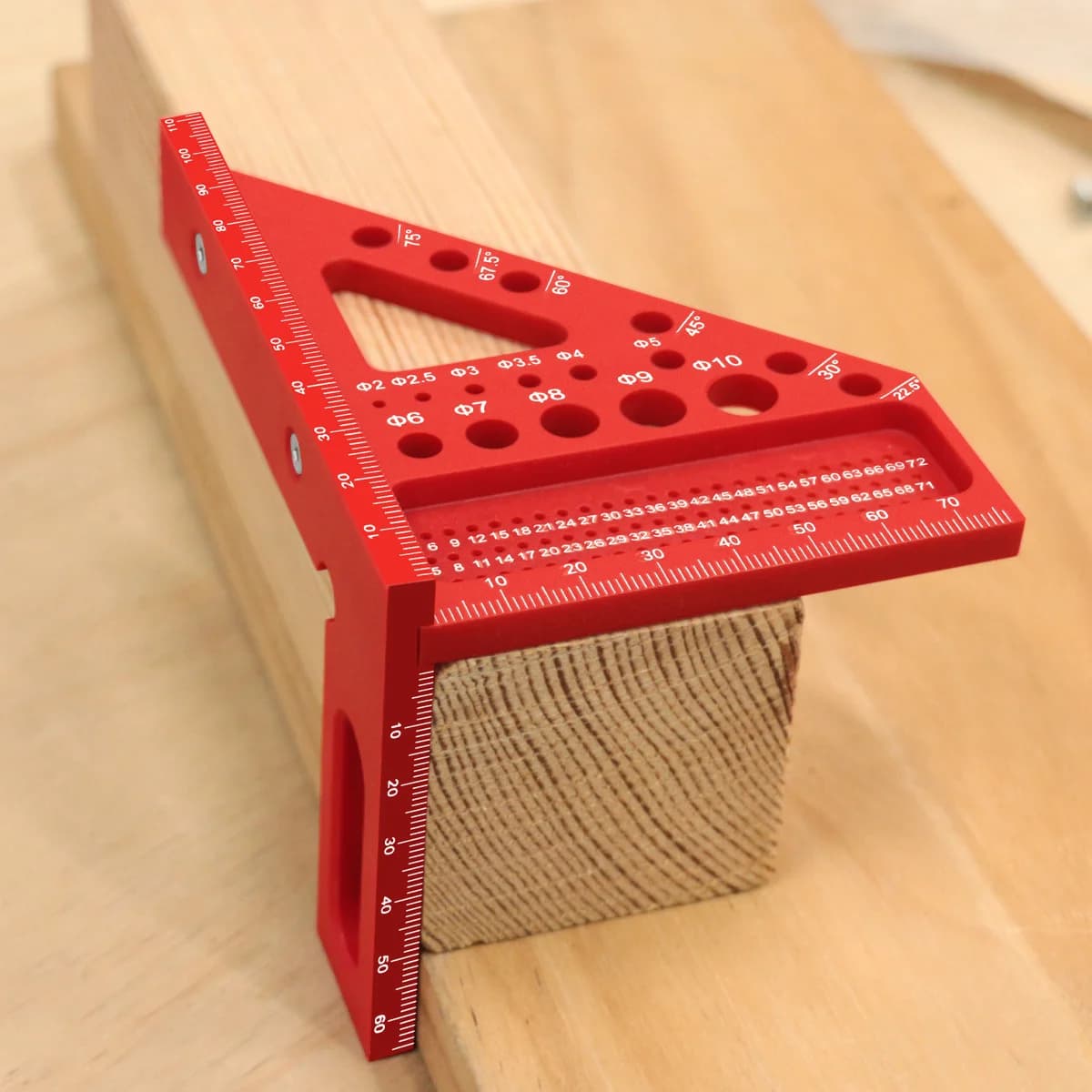 Protractor Segi Empat Kerja Kayu Sudut Pelbagai 3D