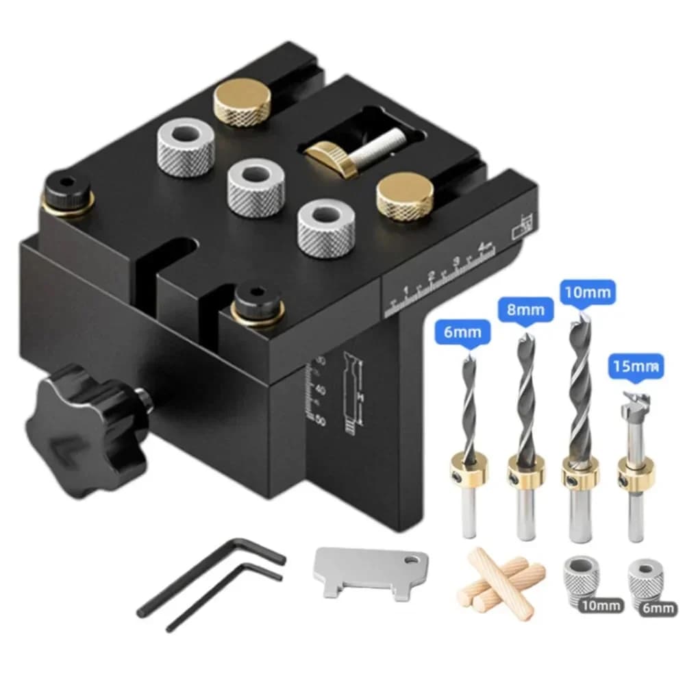 Kit Jig Doweling Boleh Laras 3-dalam-1 untuk Sendi Kerja Kayu