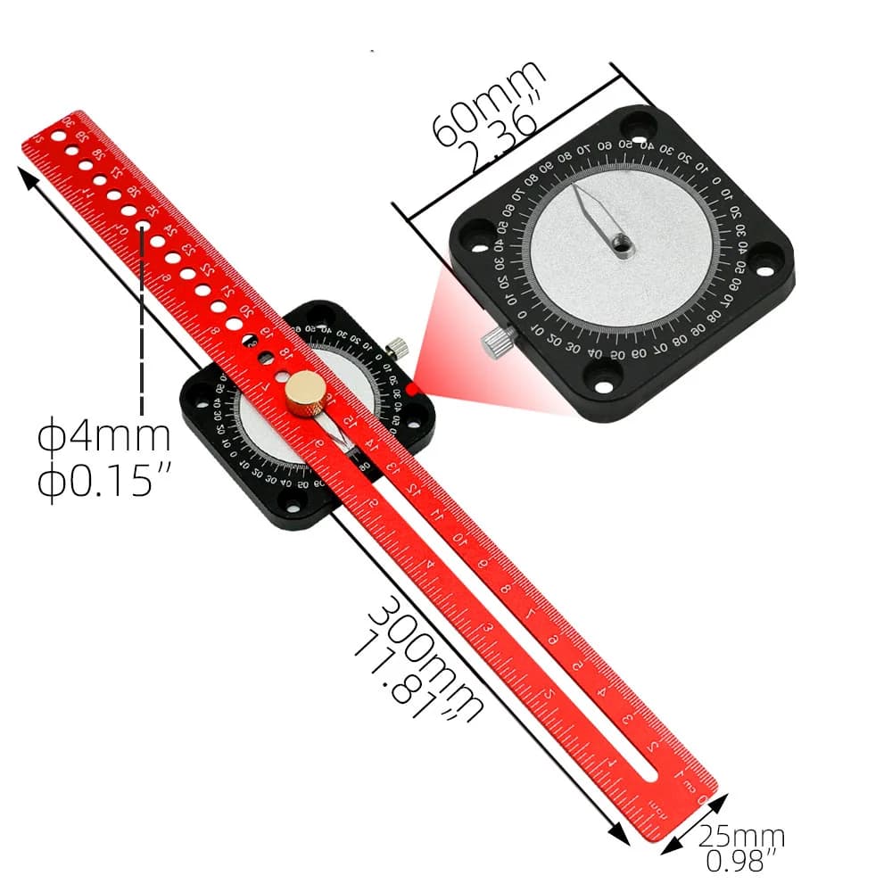 Gauge Penanda Sudut & Scriber Aluminium 360°