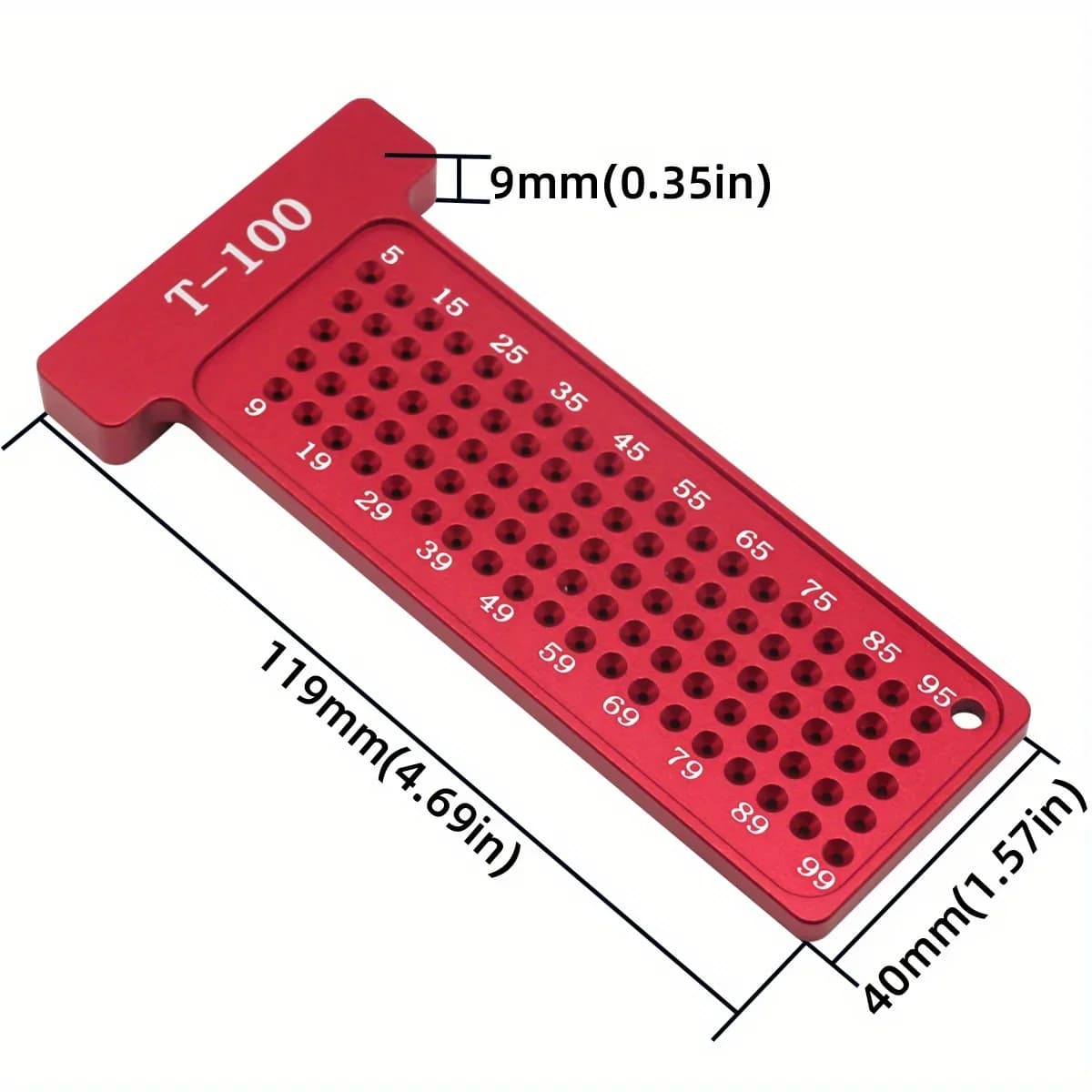 Pembaris Sudut Tegak & Penanda T-Square Aluminium