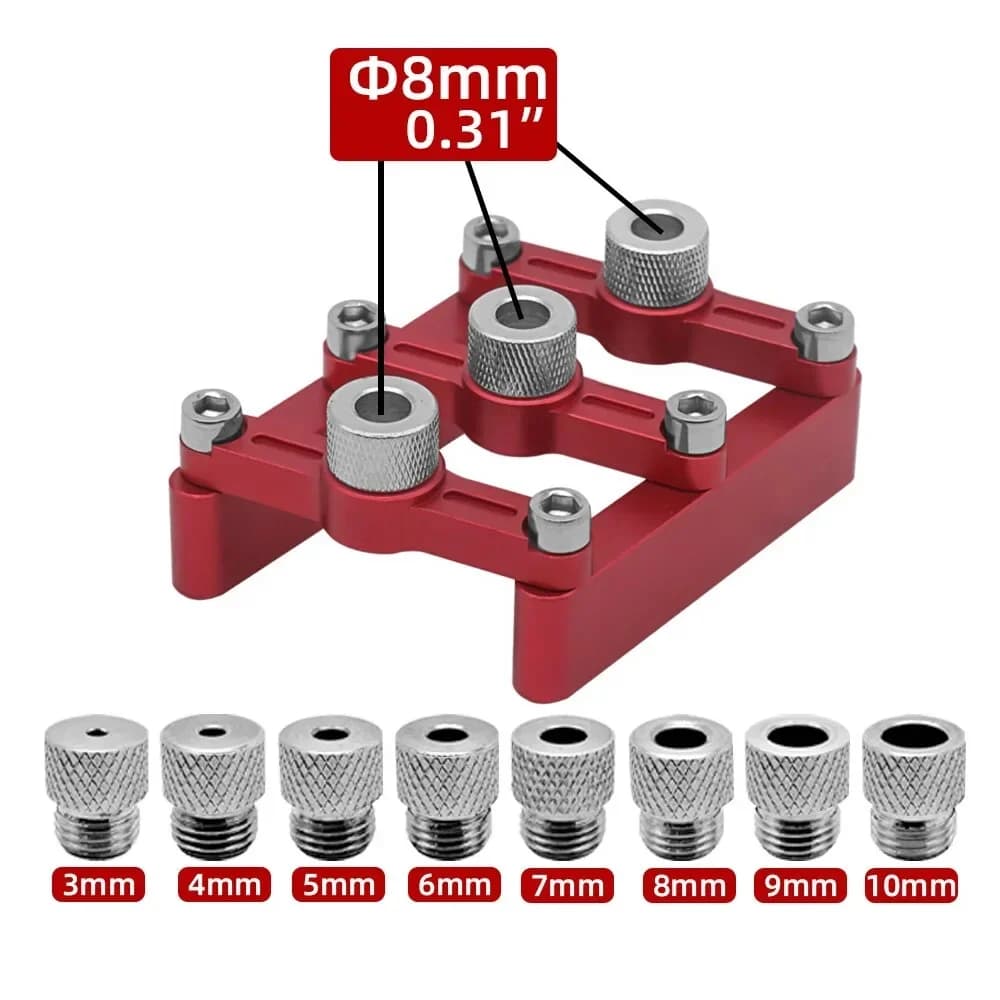 Jig Dowel Pemusat Diri dengan Lengan 3-10mm