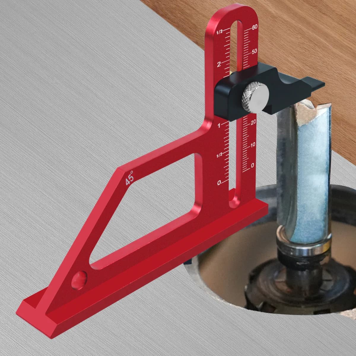 Gauge Kedalaman Pemasangan Pantas untuk Gergaji Meja, 0-60mm