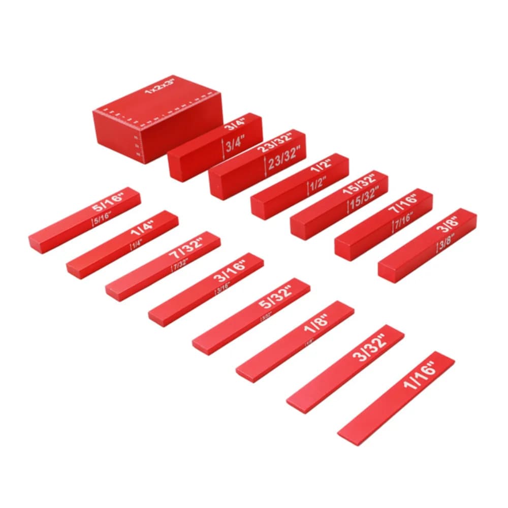 Blok Persediaan Aluminium Tepat 15-Piece dengan Tolok Ketinggian